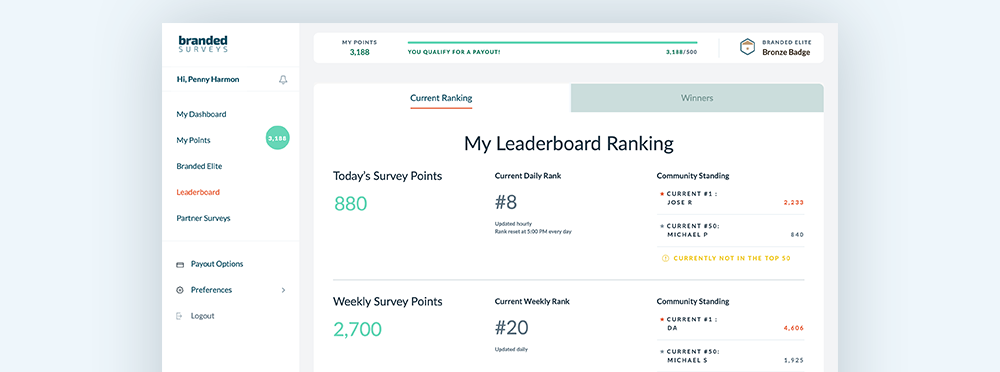 what is community features on branded surveys